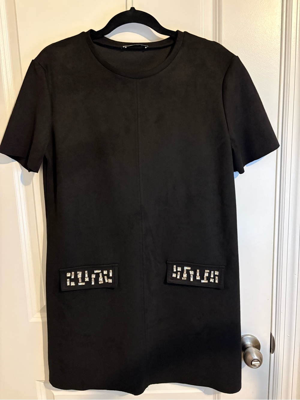 Zara Black Crewneck Short Sleeve Dress